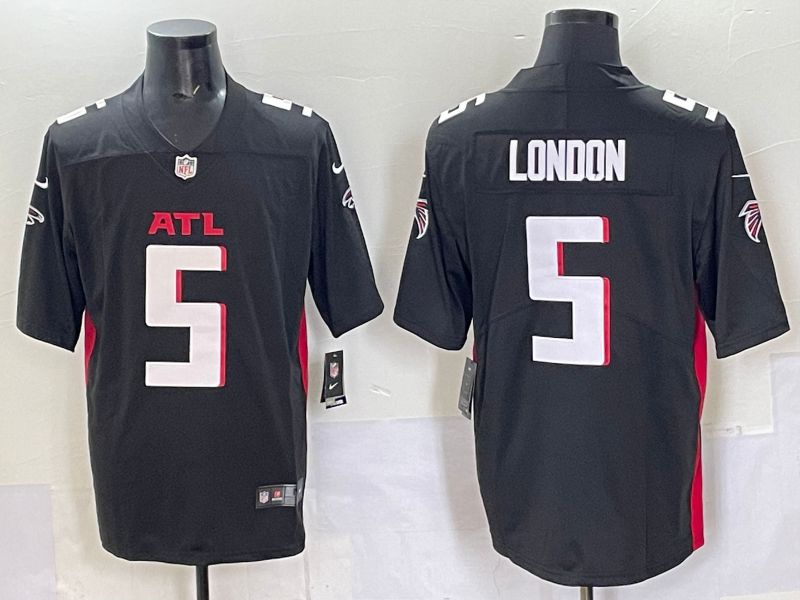 Men 2025 Atlanta Falcons 5 London Black Nike Limited NFL Jersey style 001